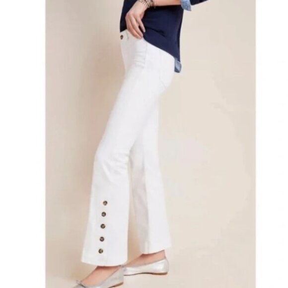 Pilcro and Letterpress (Anthropologie)  white high-rise bootcut jeans, size 31 - Picture 2 of 16